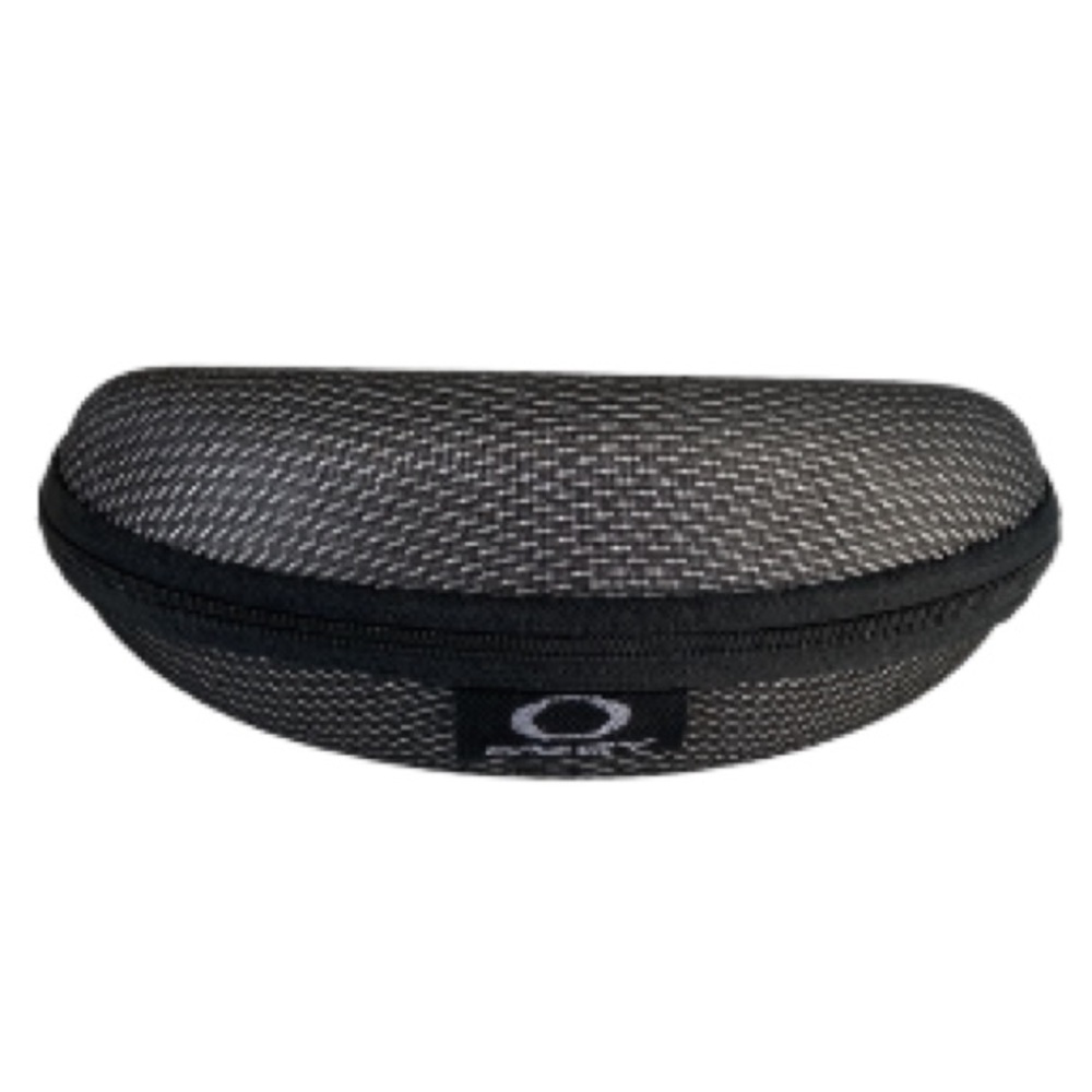 OAKLEY Glasses Hard Case Gray and Black Fabric Zipper Closure 6.5 x 2.25 x 3 in